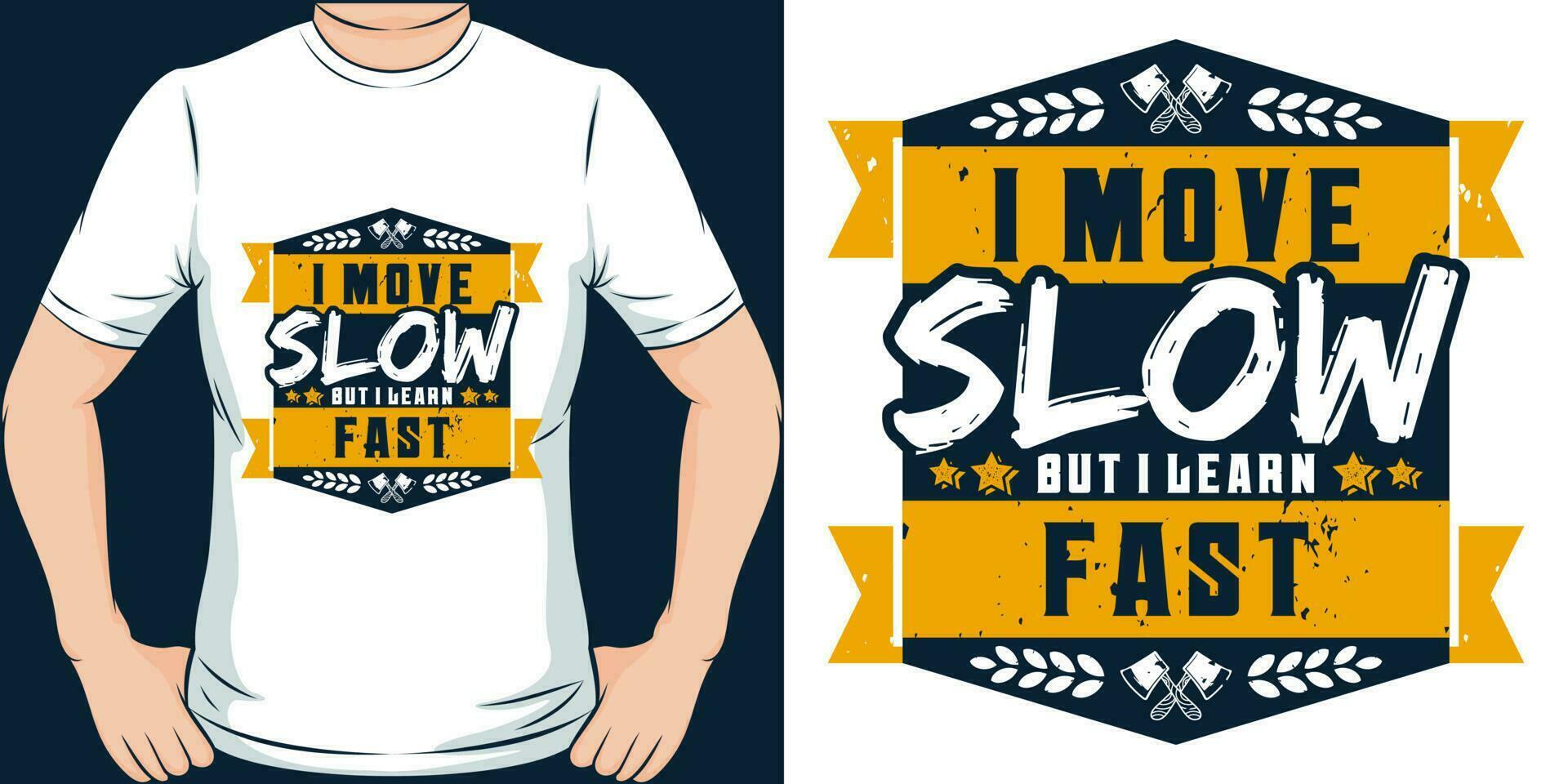 je bouge toi lent mais je apprendre rapide, de motivation citation T-shirt conception. vecteur