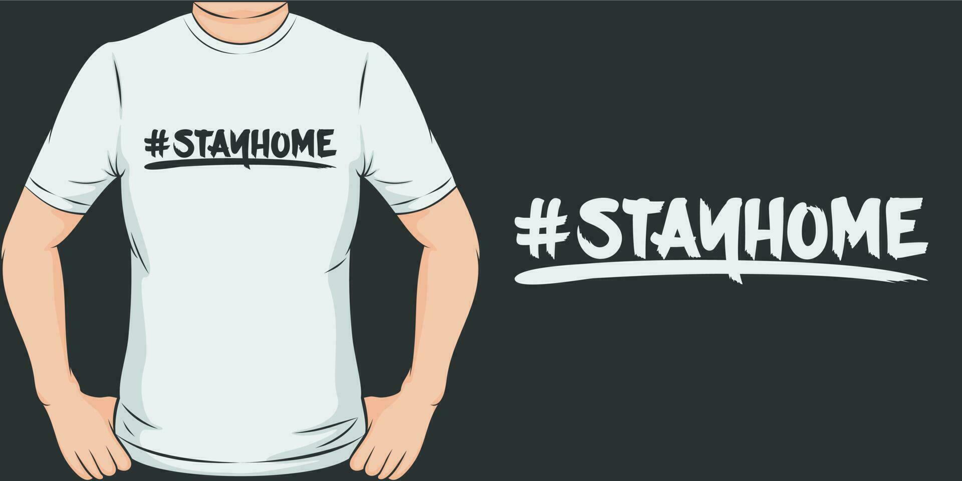 rester à la maison, covid-19 citation T-shirt conception. vecteur