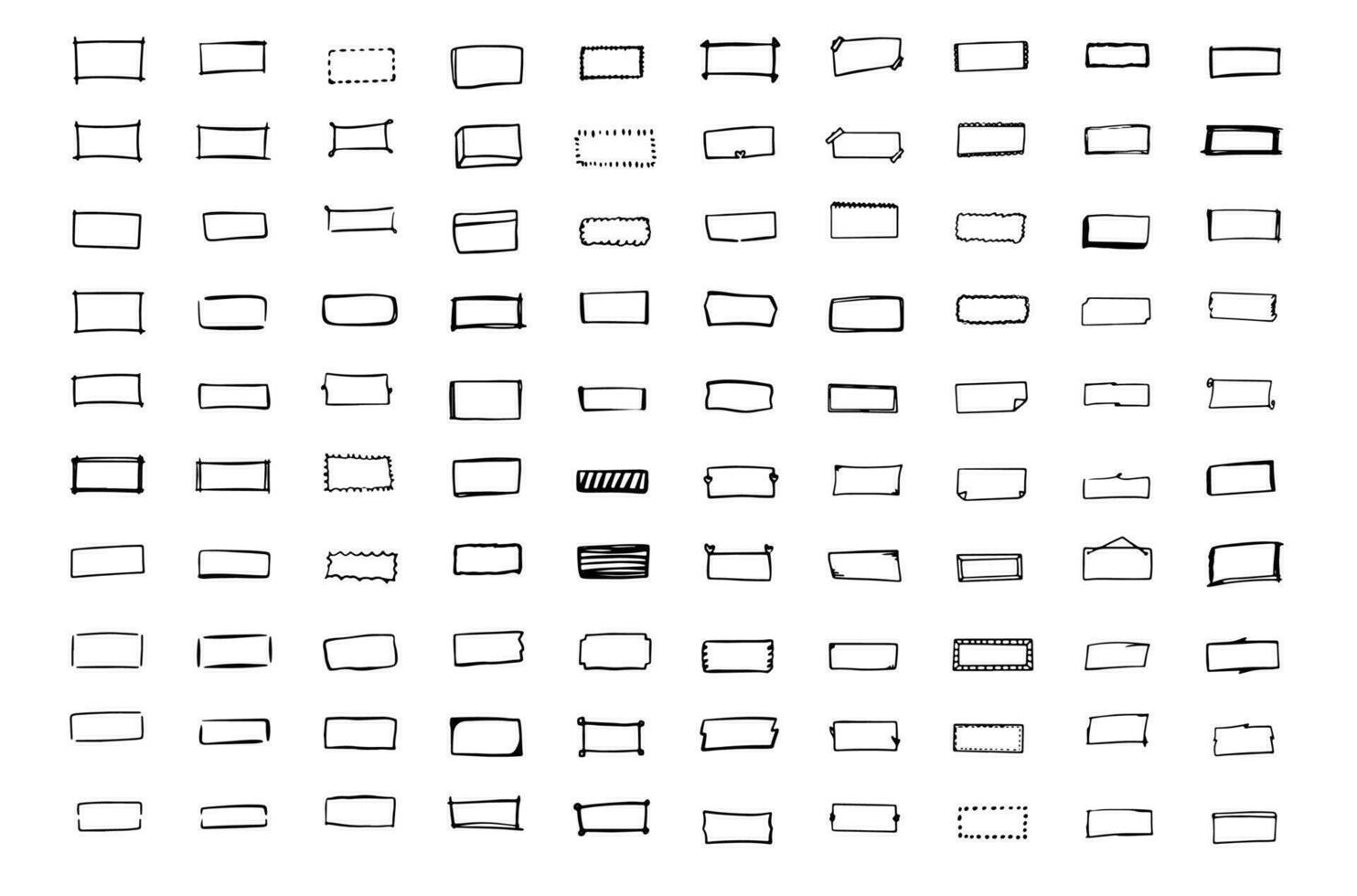 main tiré rectangle conception élément vecteur ensemble