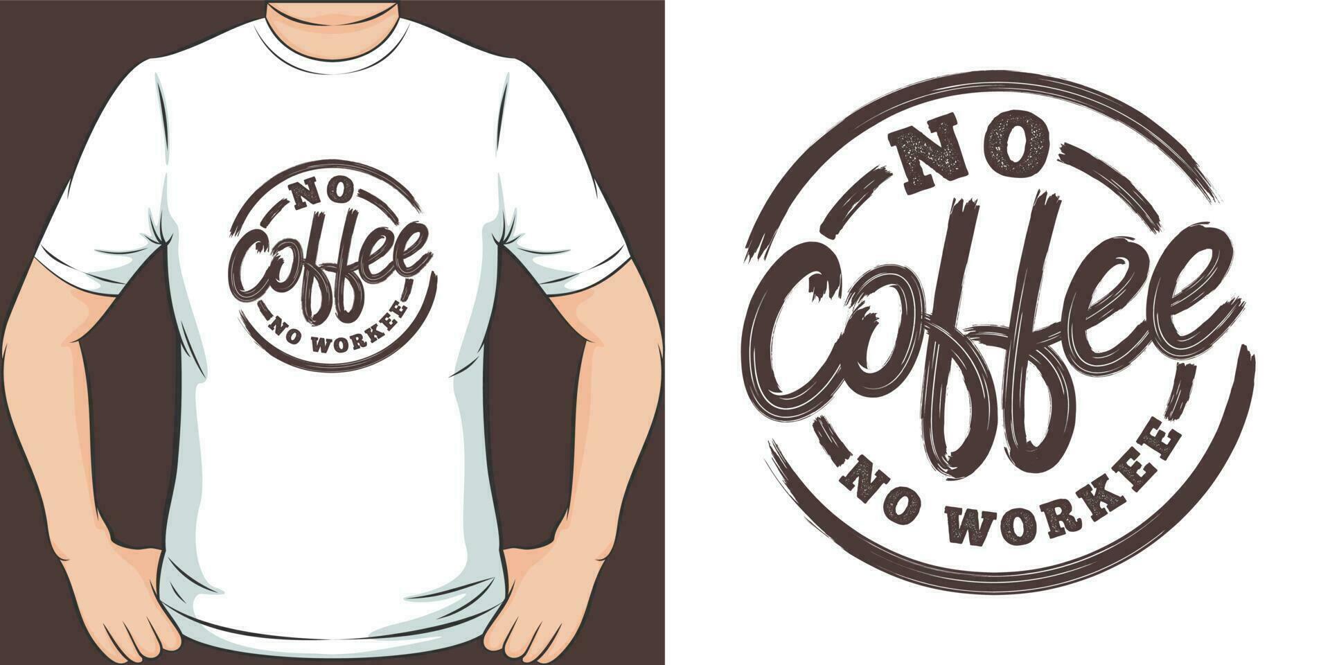 non café non travailleur, café citation T-shirt conception. vecteur