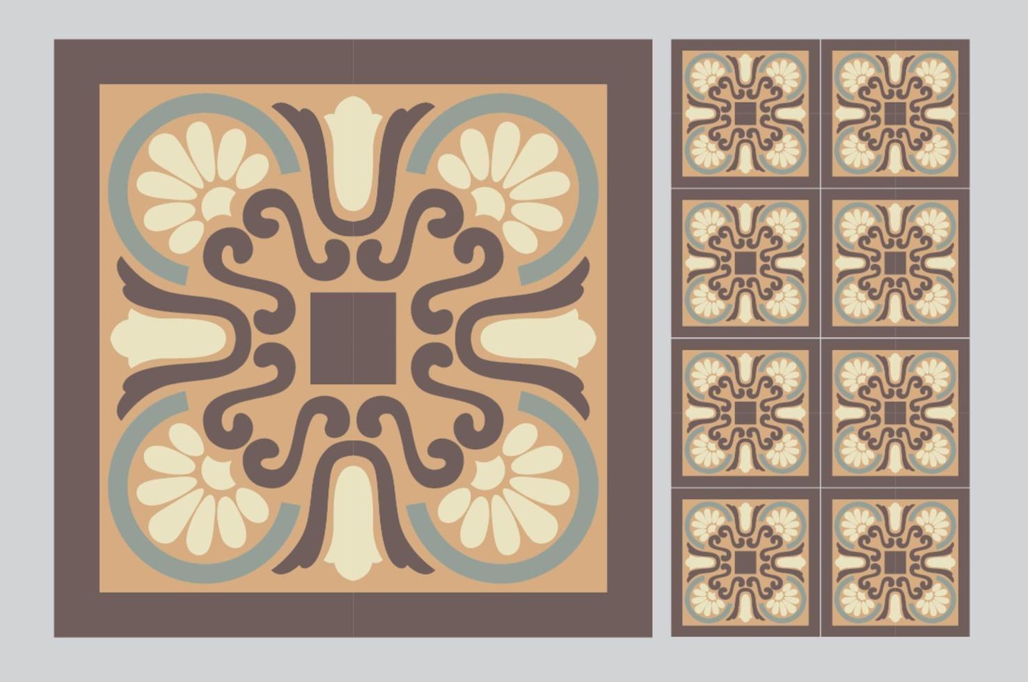 carreaux de motifs portugais conception sans couture antique en illustration vectorielle vecteur