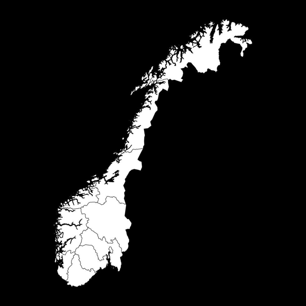 Norvège carte avec comté. vecteur illustration.