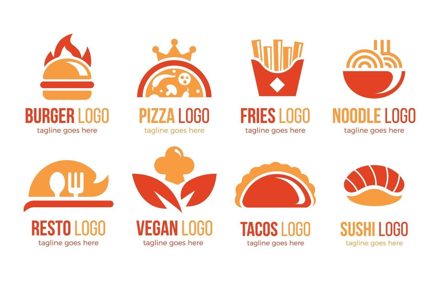 collection de logo alimentaire plat vecteur