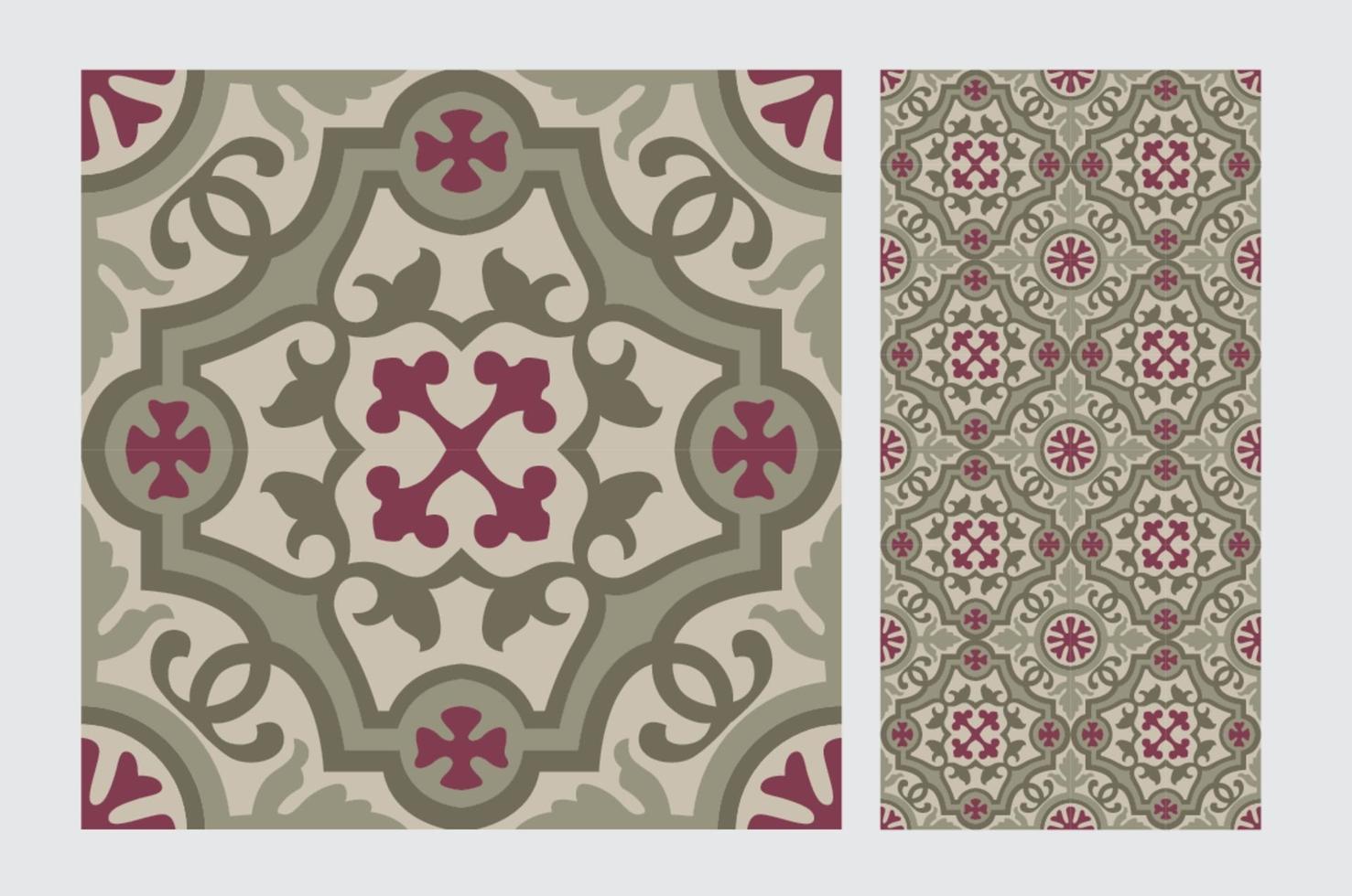 motifs de carreaux vintage design sans couture antique en illustration vectorielle vecteur