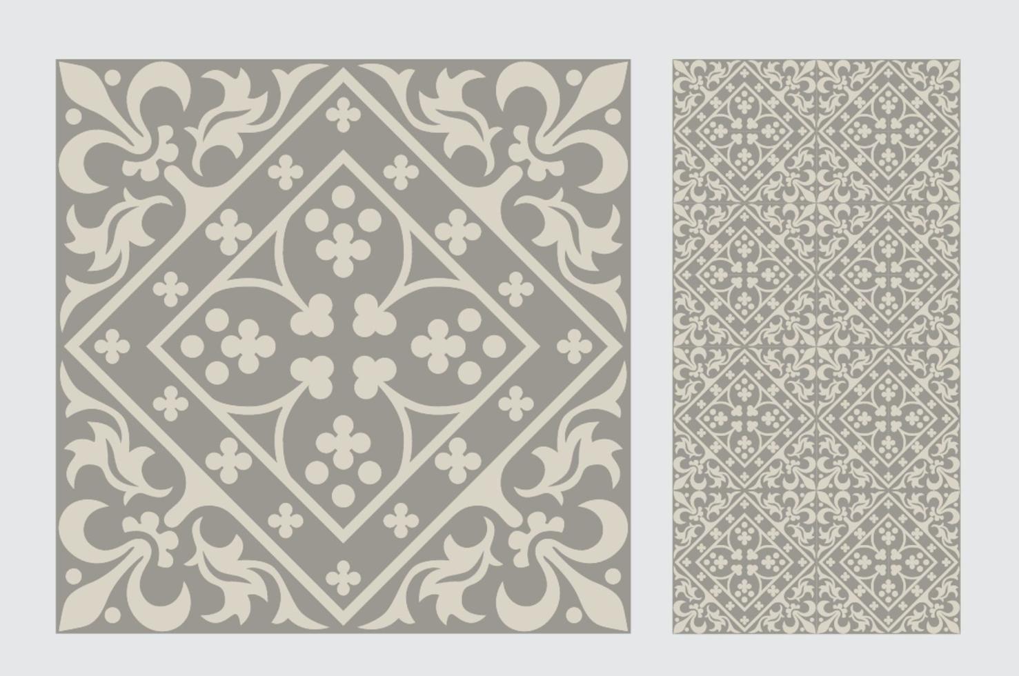 motifs de carreaux vintage design sans couture antique en illustration vectorielle vecteur