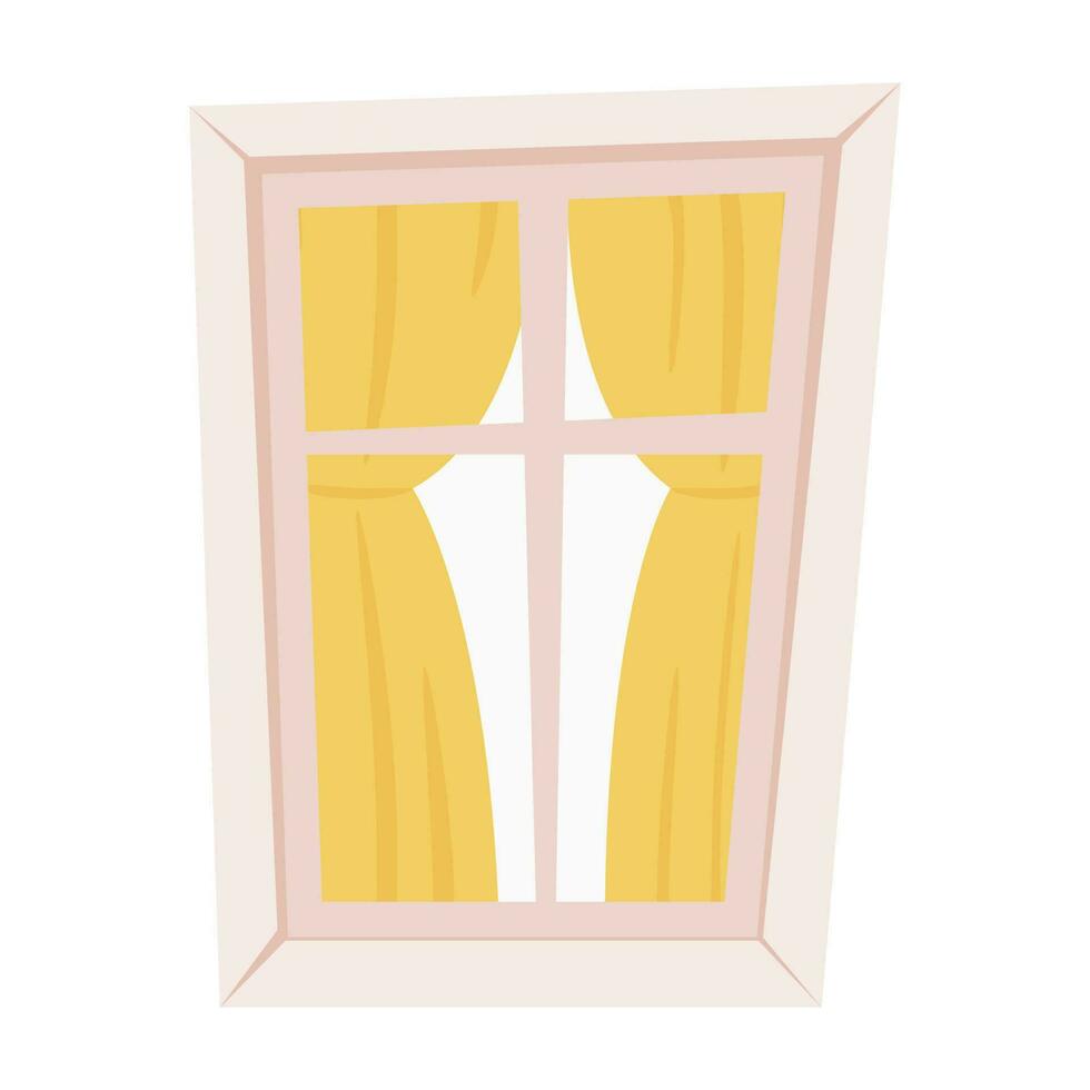 fenêtre avec rideaux vecteur