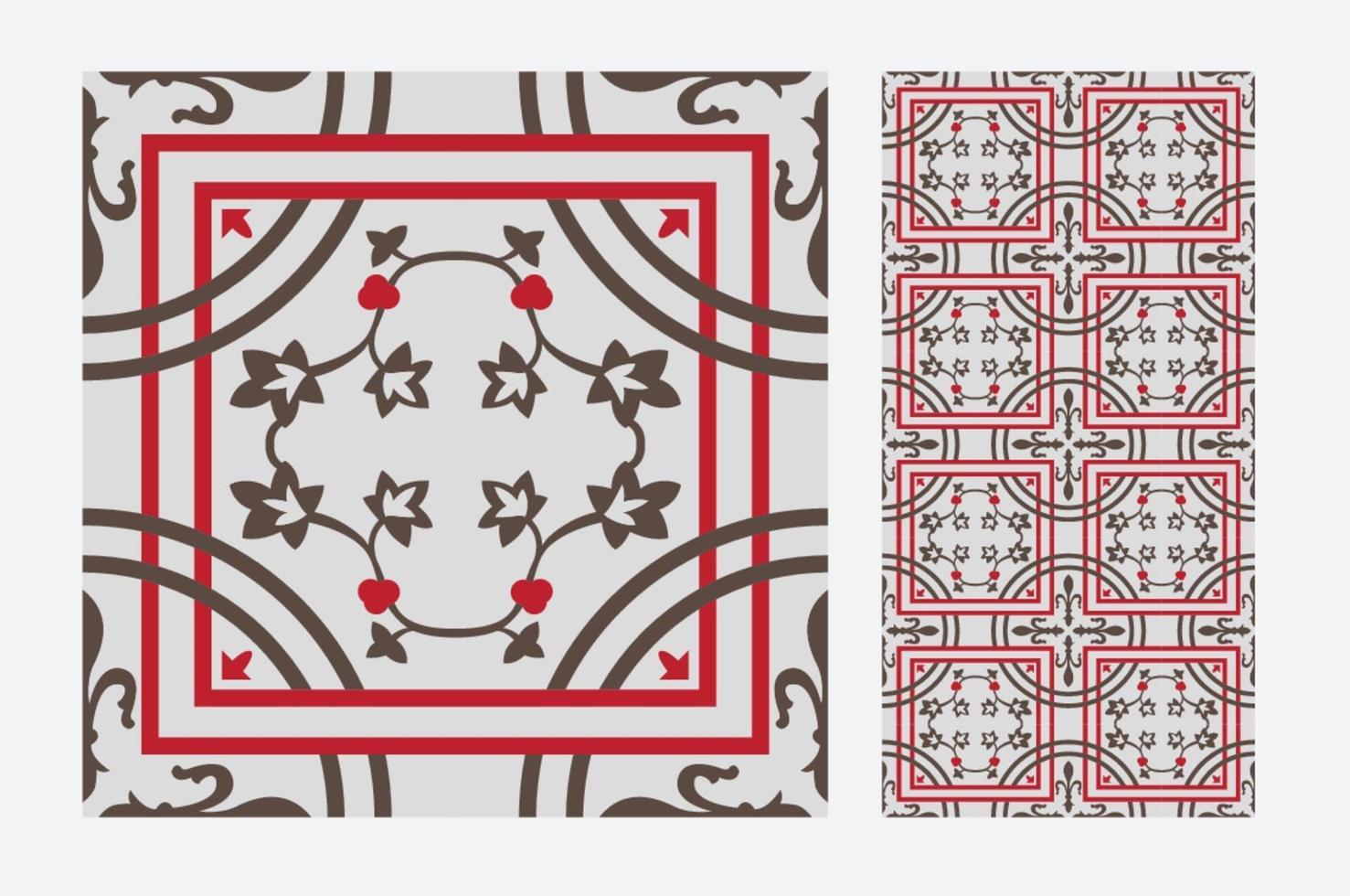 motifs de carreaux vintage design sans couture antique en illustration vectorielle vecteur