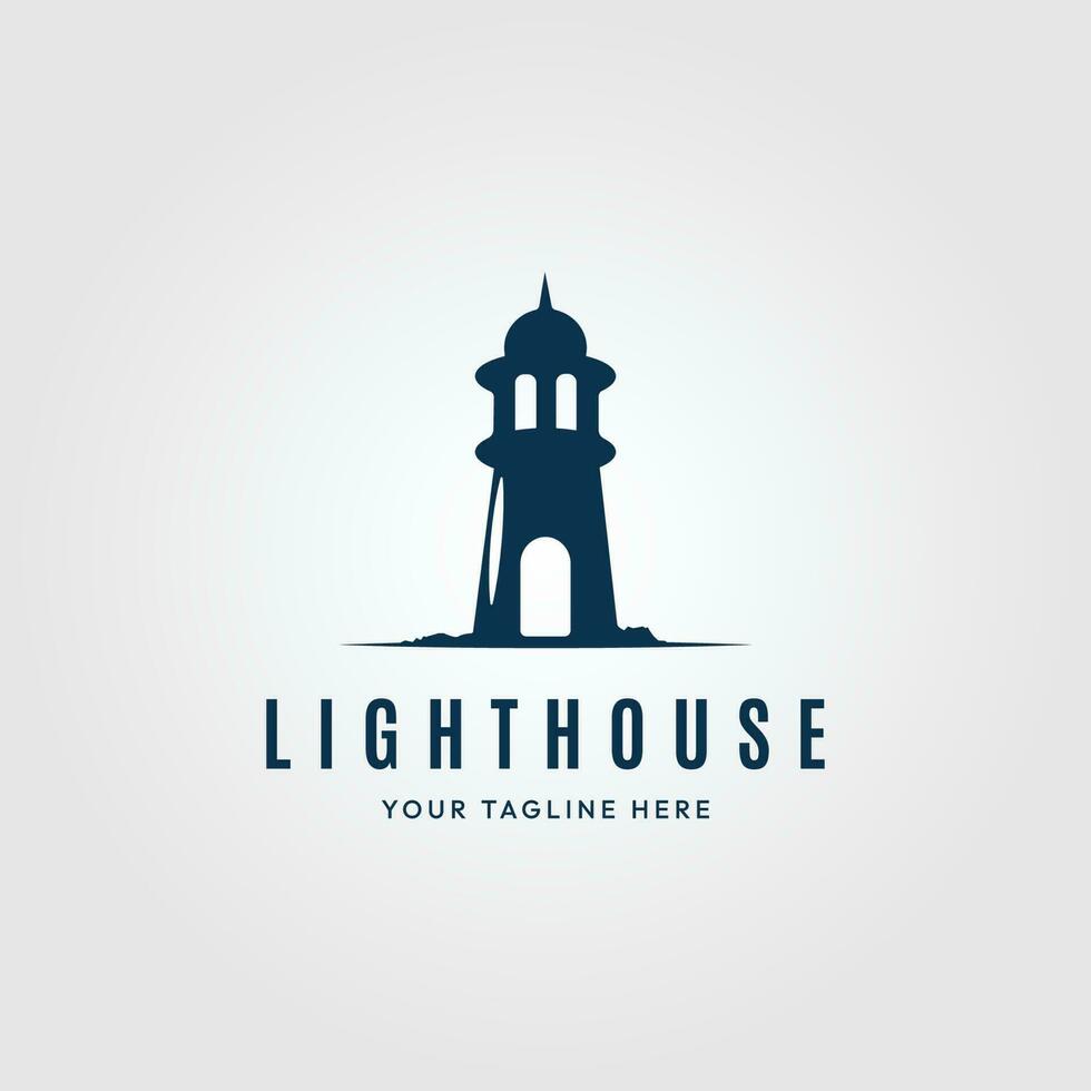 phare logo minimaliste, bâtiment de phare logo vecteur illustration conception