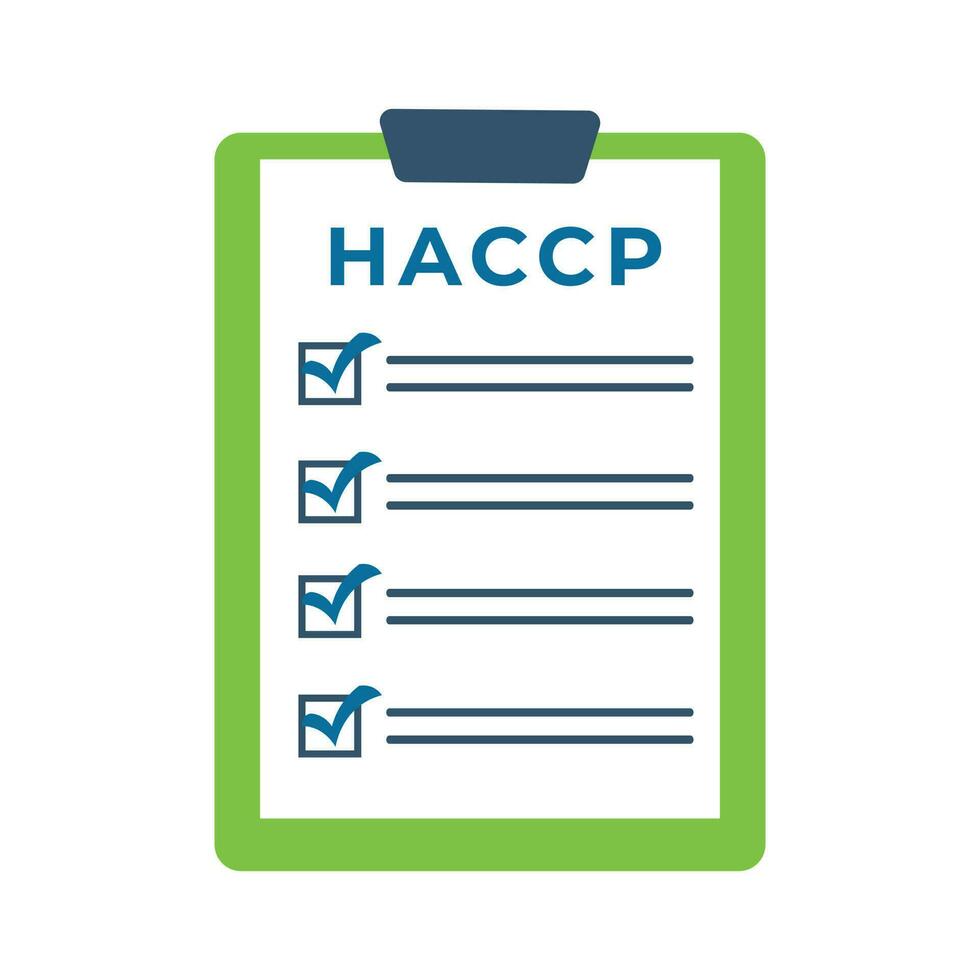 haccp document icône avec vérifier Des marques vecteur