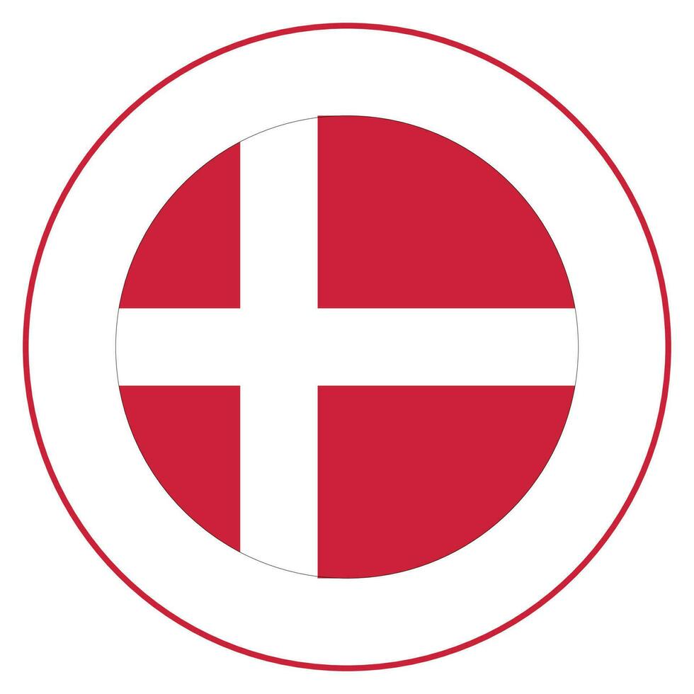 drapeau de Danemark. danois drapeau dans cercle. vecteur