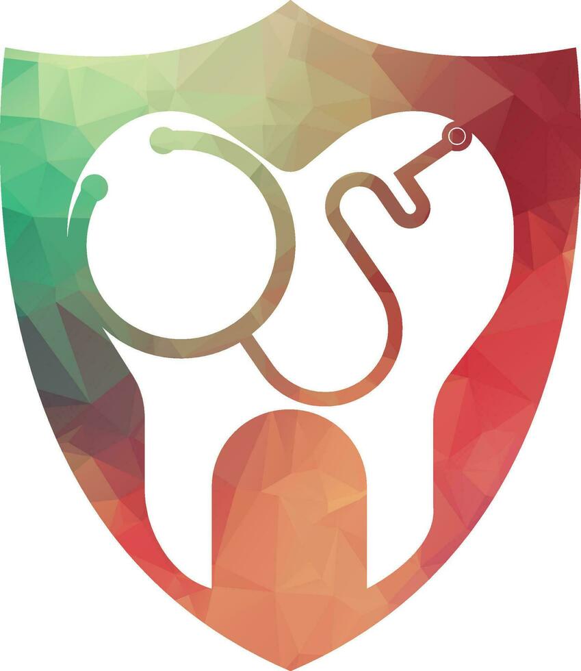 dentaire stéthoscope logo, dentaire clinique logo dent abstrait conception vecteur