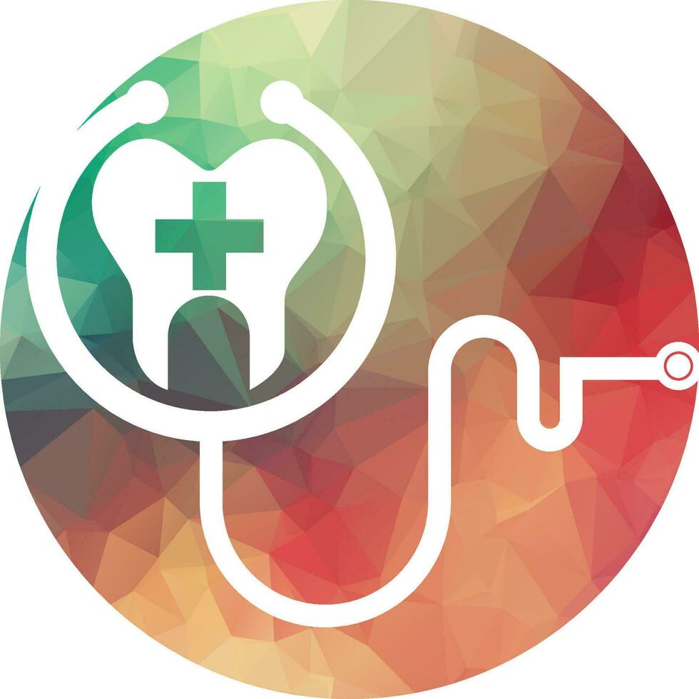 dentaire stéthoscope logo, dentaire clinique logo dent abstrait conception vecteur