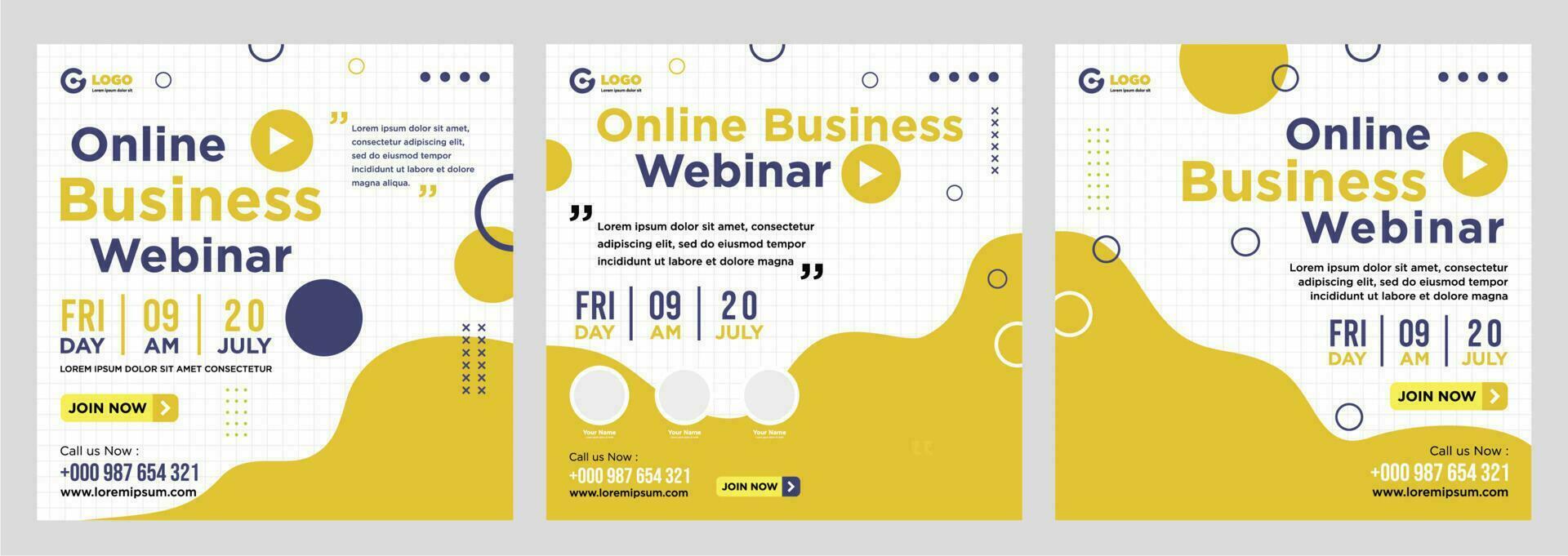 webinaire en direct sur le marketing numérique et publication sur les médias sociaux d'entreprise ou bannière de modèle vecteur