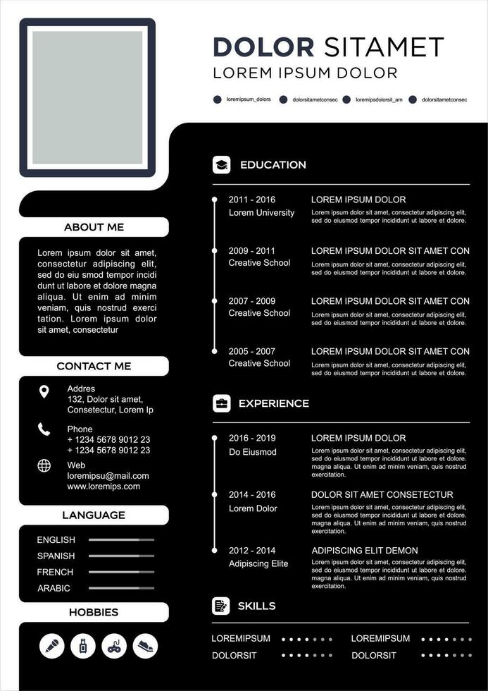 professionnel curriculum vitae modèle vecteur