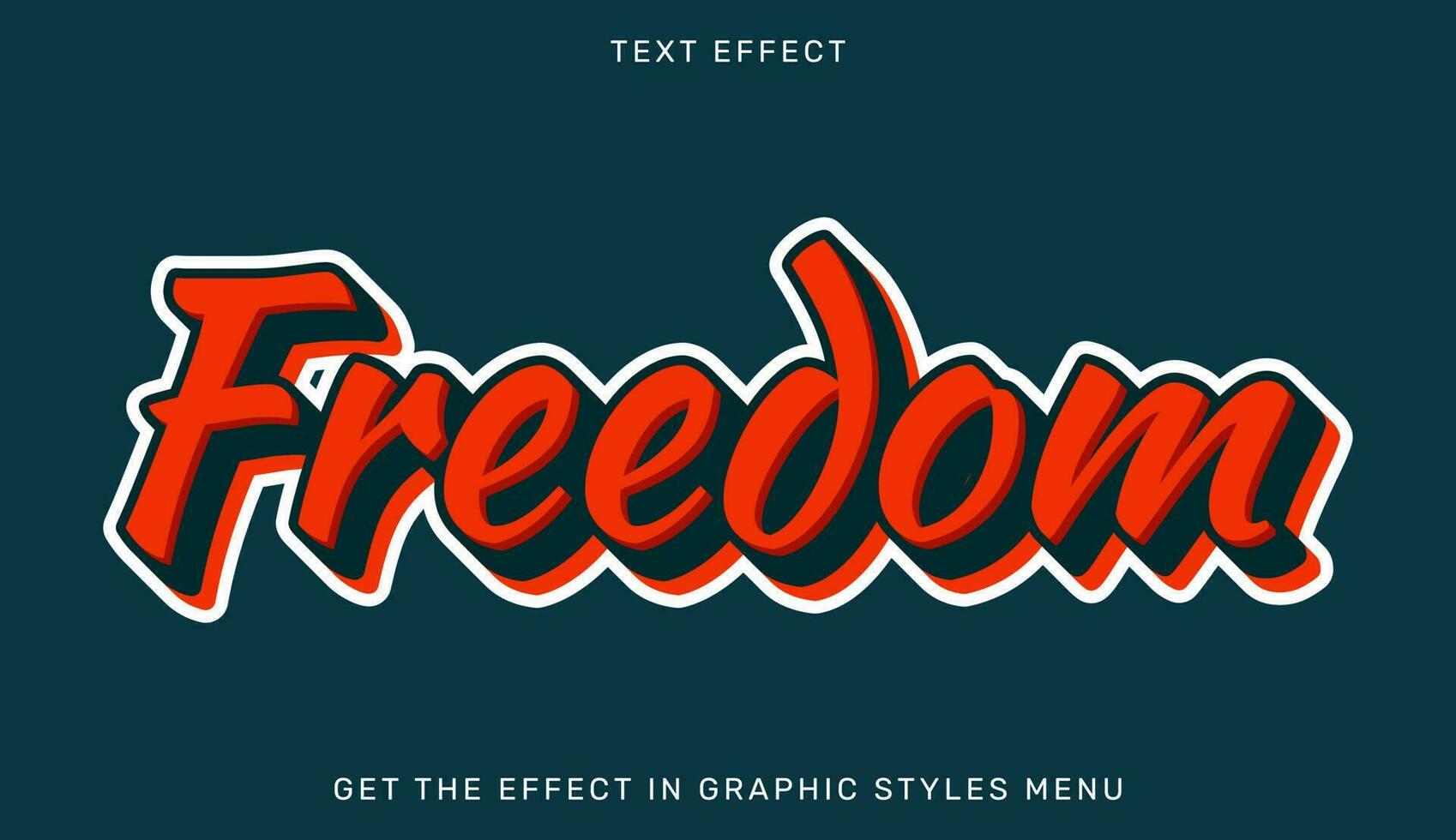 liberté modifiable texte effet dans 3d style vecteur