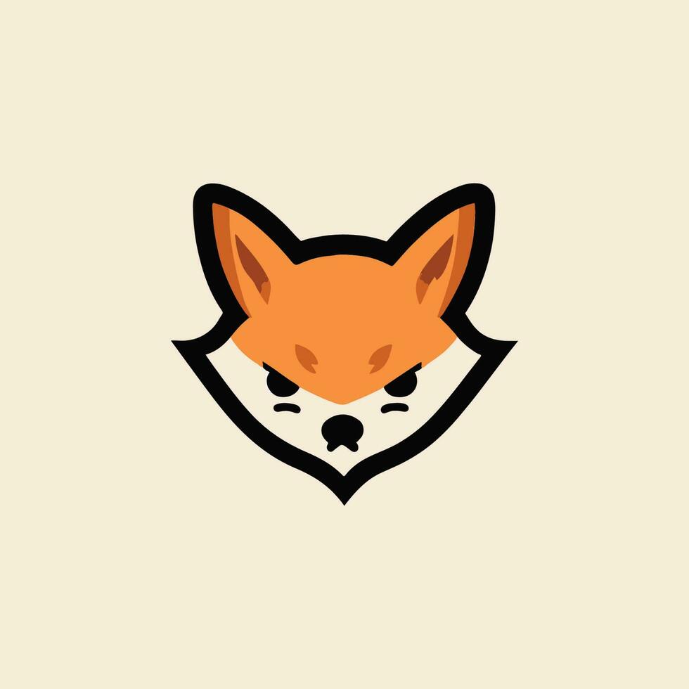 en colère Renard tête mascotte esport logo vecteur