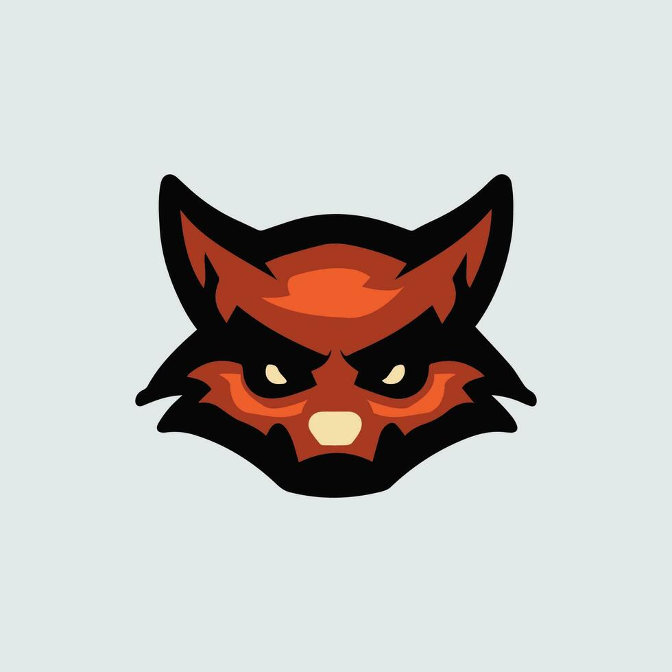 en colère Renard tête mascotte esport logo vecteur