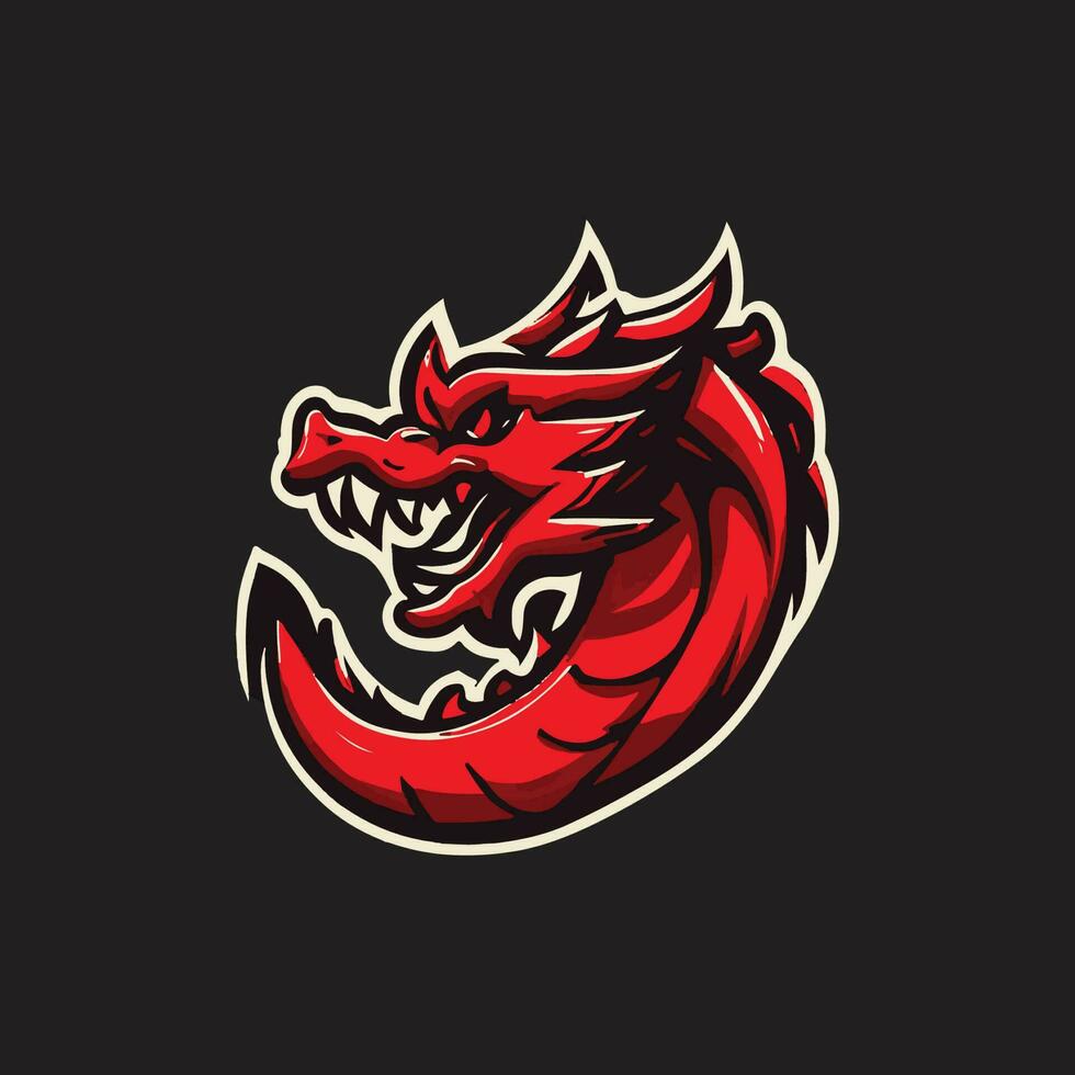 asiatique dragon esport mascotte logo illustration vecteur