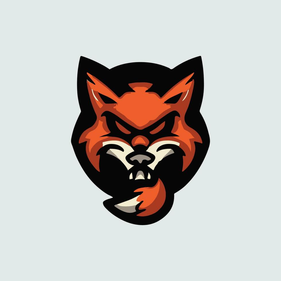 en colère Renard tête mascotte esport logo vecteur