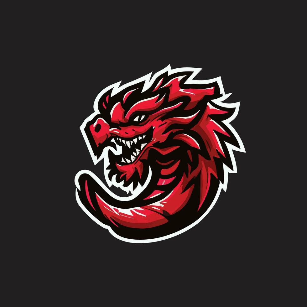 asiatique dragon esport mascotte logo illustration vecteur