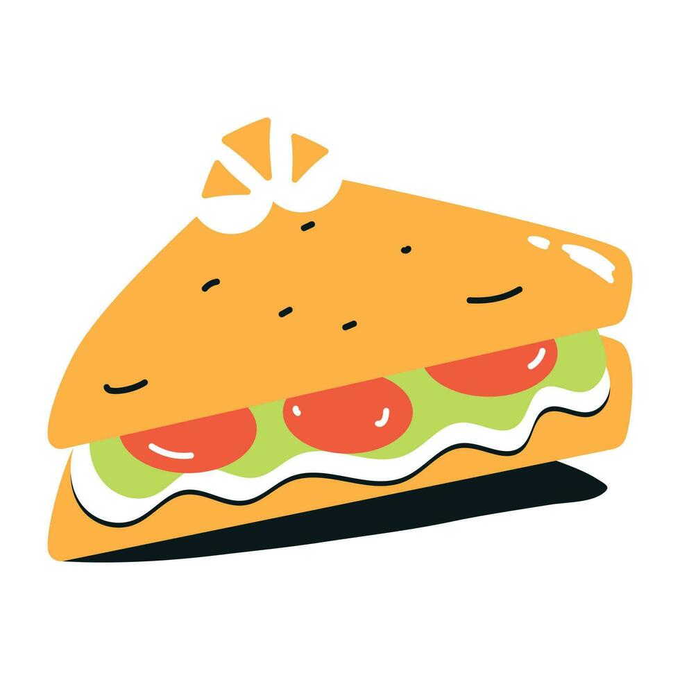 Télécharger plat icône de fromage sandwich vecteur