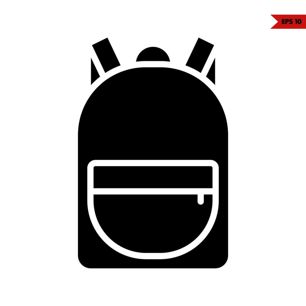 icône de glyphe de sac à dos vecteur