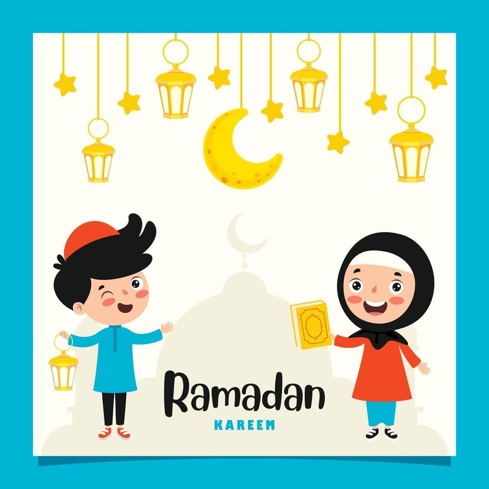 illustration dessinée à la main pour le ramadan kareem et la culture islamique vecteur