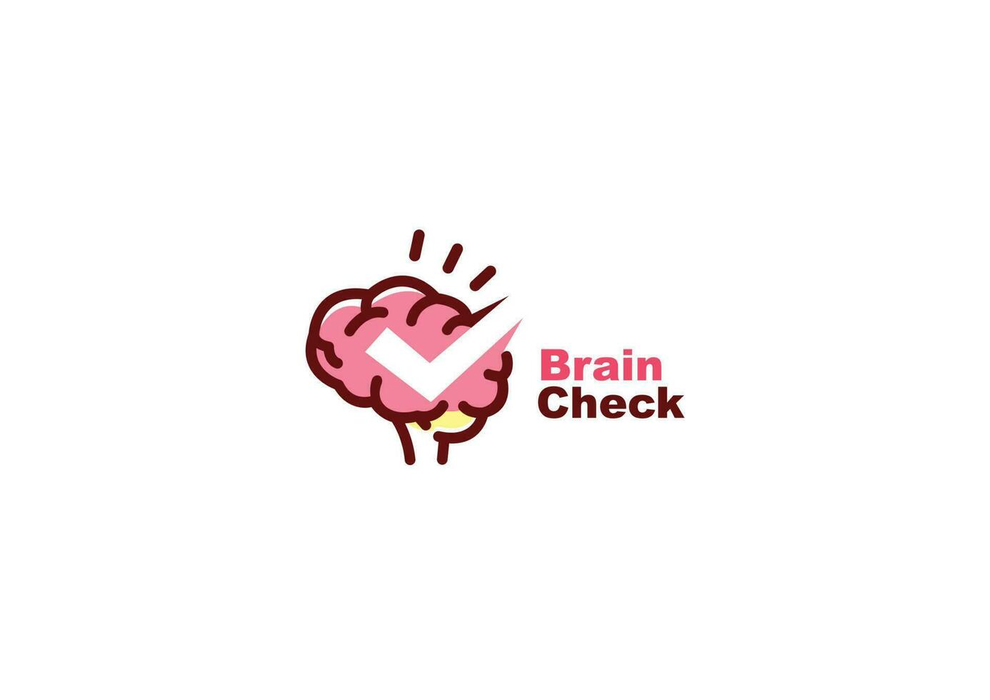 en bonne santé cerveau anatomie logo vecteur icône illustration avec vérifier marque