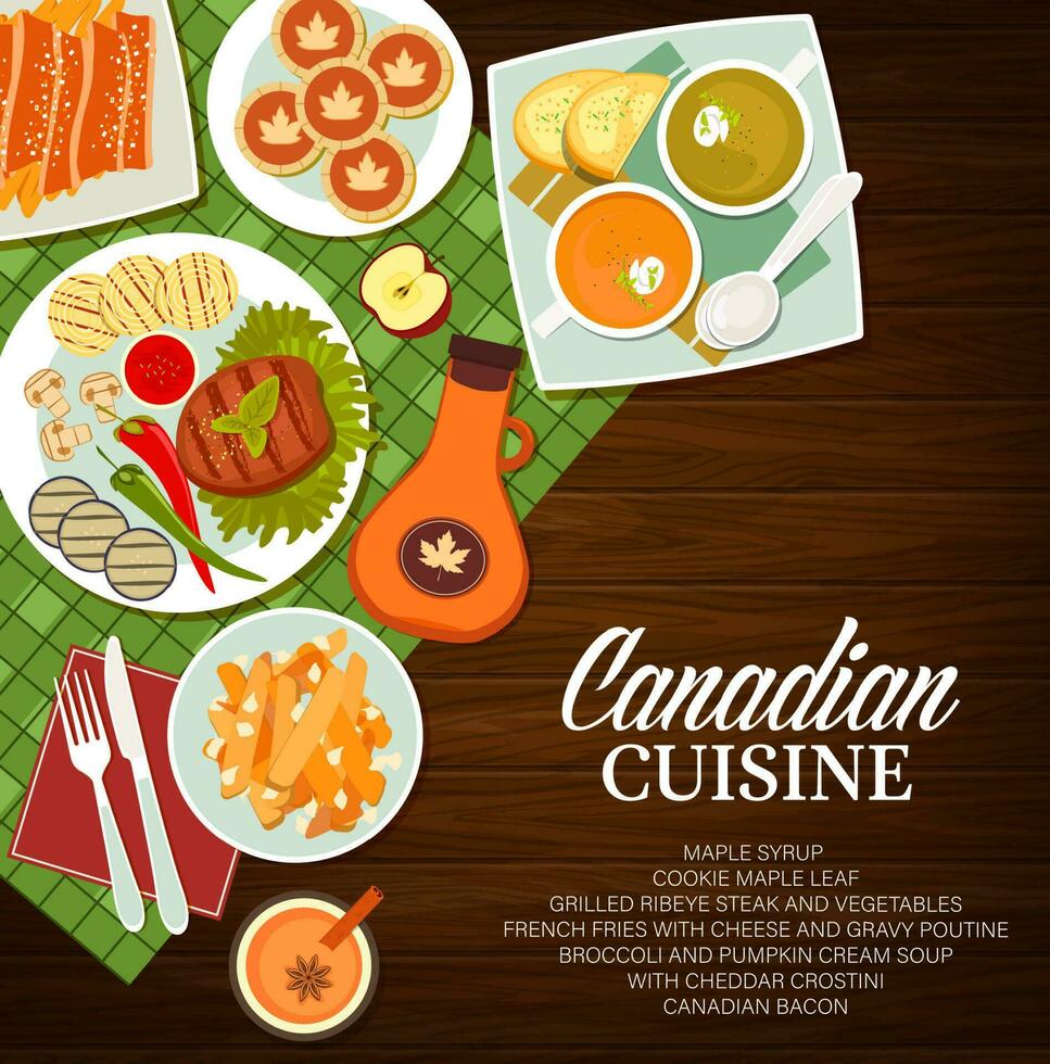 canadien nourriture restaurant vaisselle vecteur menu couverture