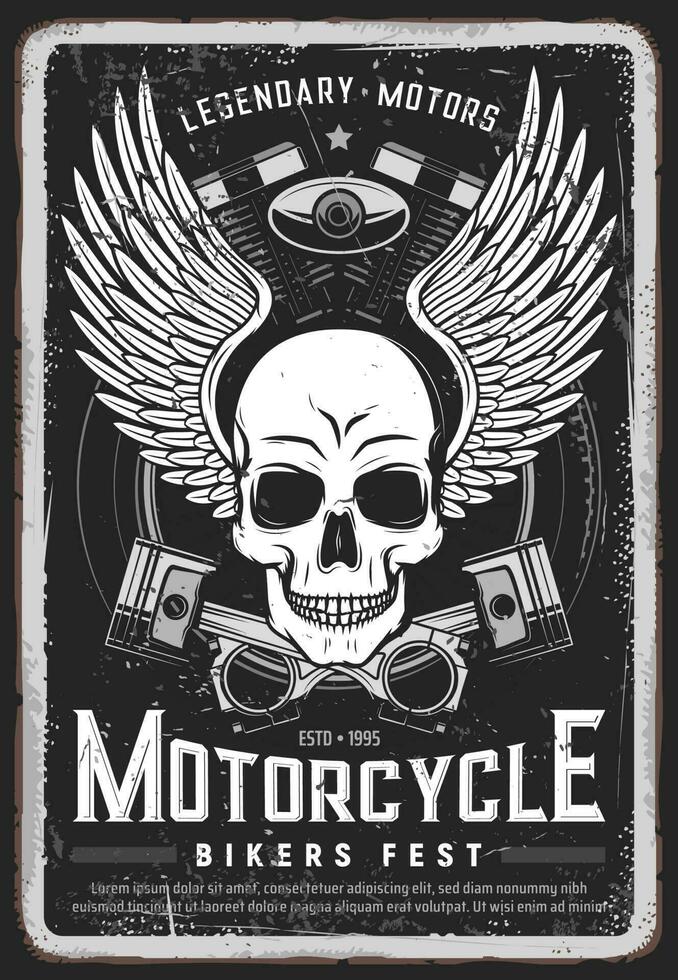 moto motards Festival vecteur grungy affiche