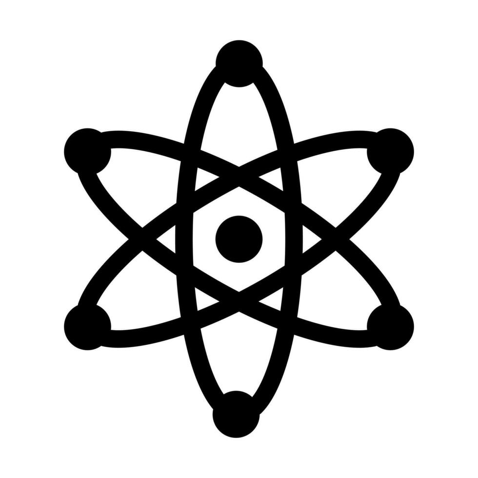 atome glyphe icône conception vecteur