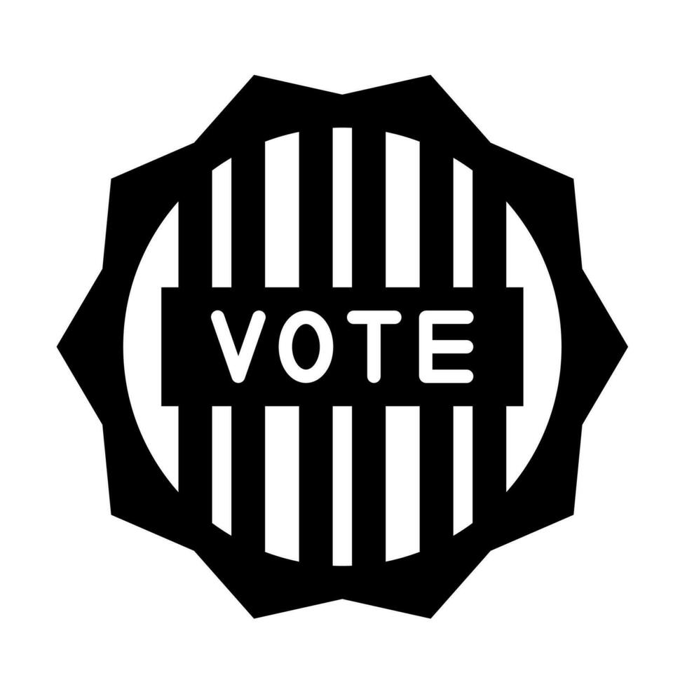 voter badge glyphe icône conception vecteur