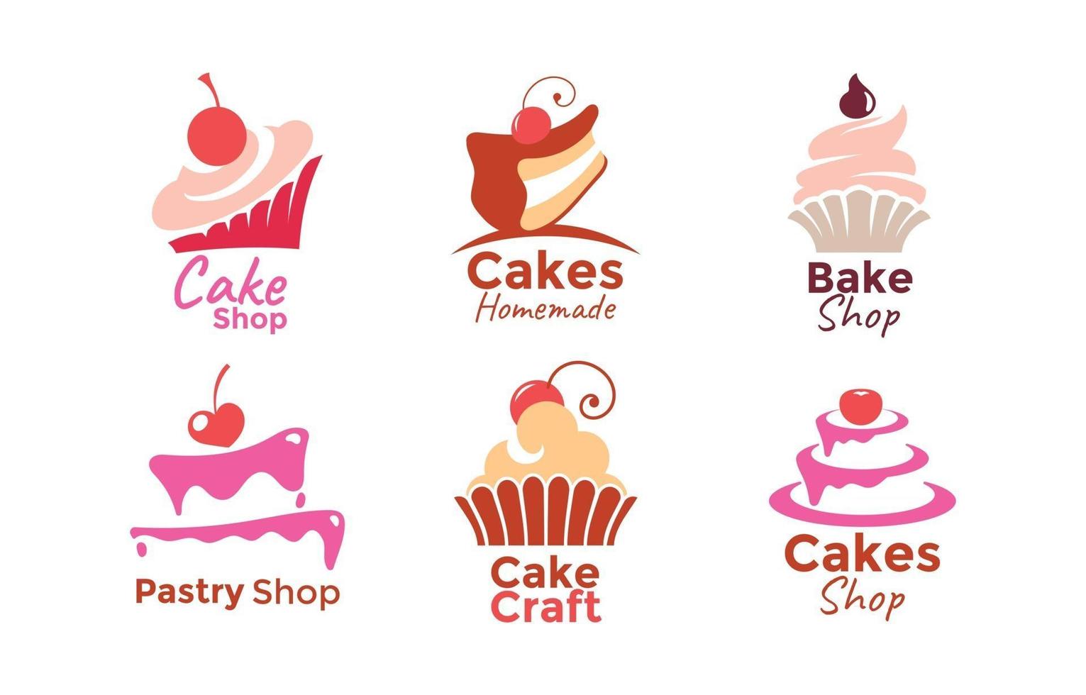 ensemble de logo de gâteau et boulangerie vecteur