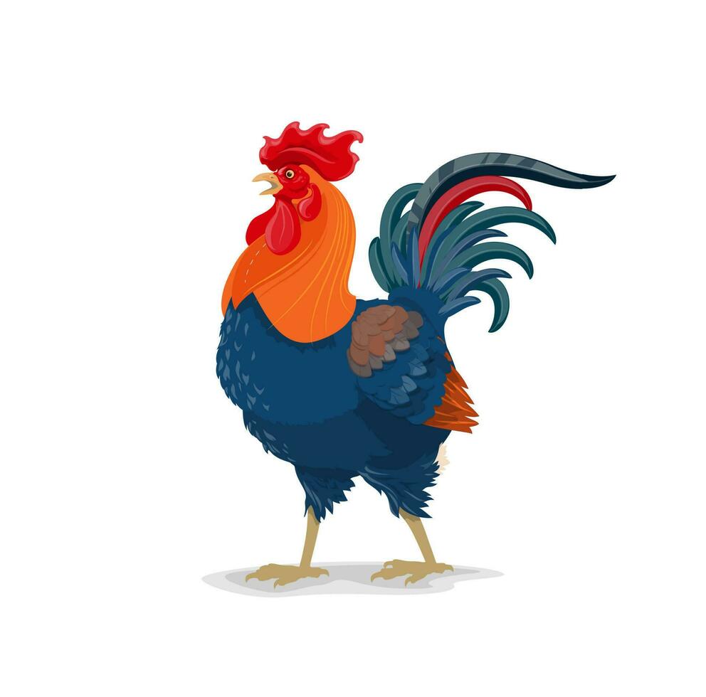 dessin animé coq, coq Chine zodiaque, asiatique symbole vecteur