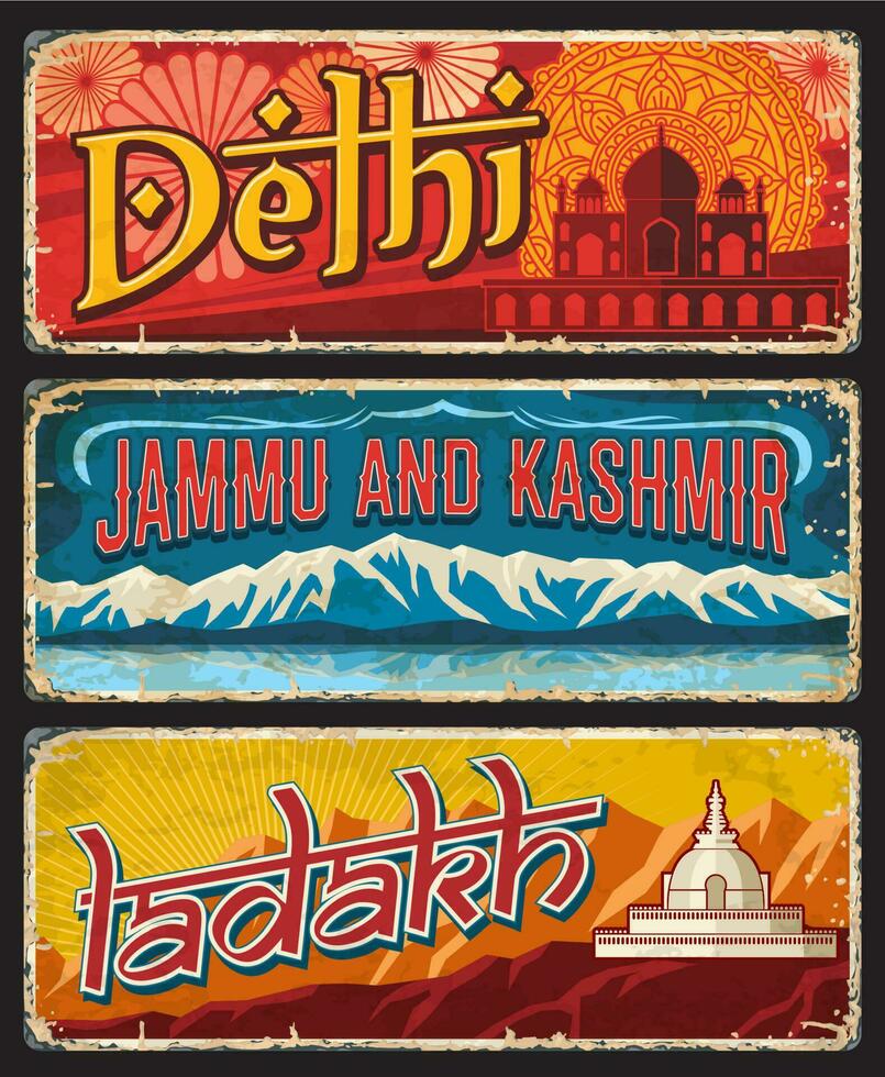 Delhi, jammu et cachemire, Ladakh Indien États vecteur