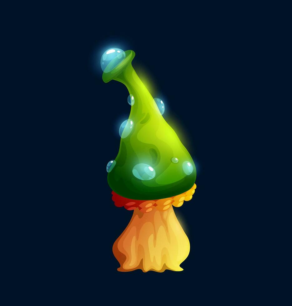 fantaisie la magie vert casquette champignon Jeu icône vecteur