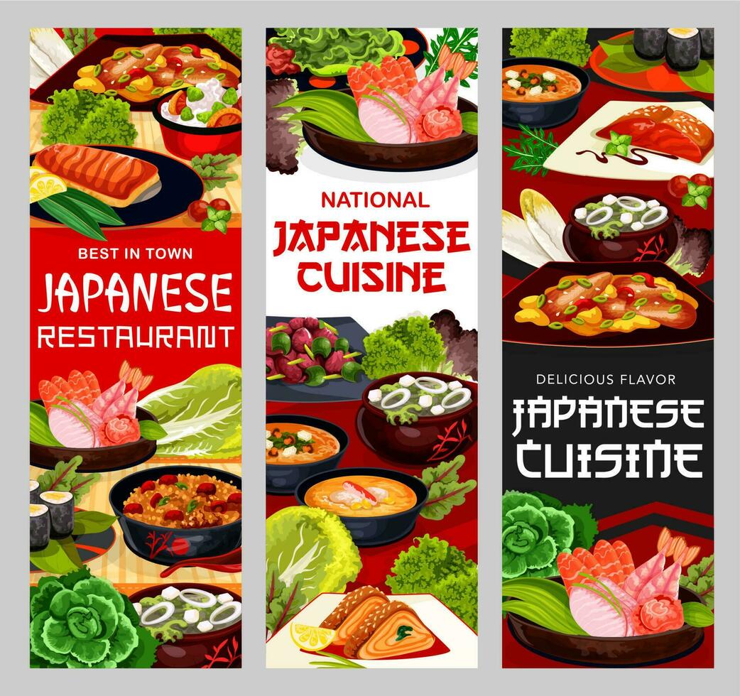 Japonais cuisine nourriture Japon restaurant repas vaisselle vecteur