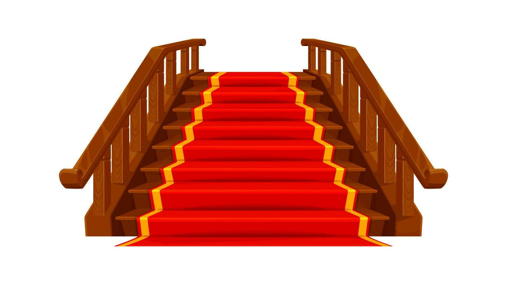 Château en bois escaliers avec rouge tapis, Royal vecteur