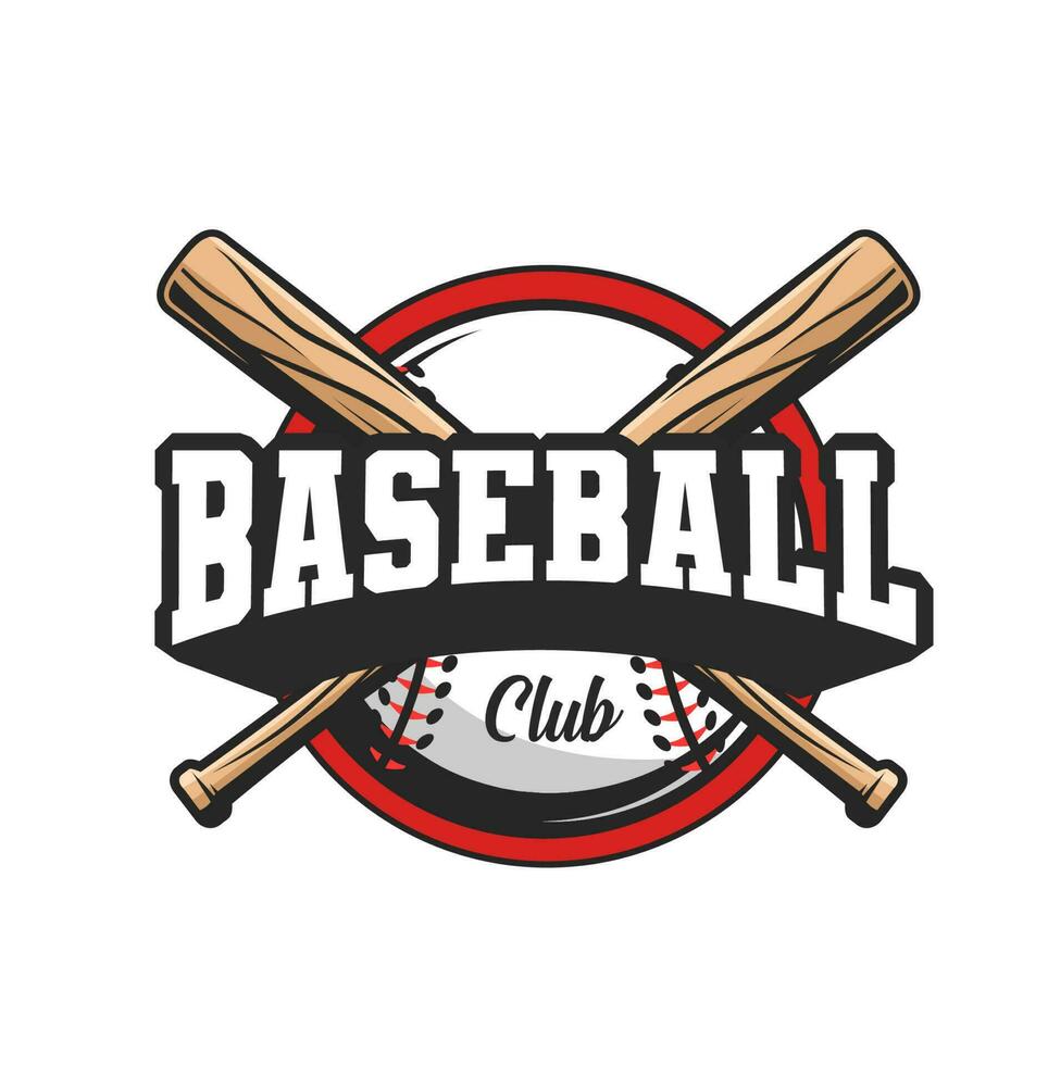 base-ball sport club icône, franchi chauves-souris et Balle vecteur