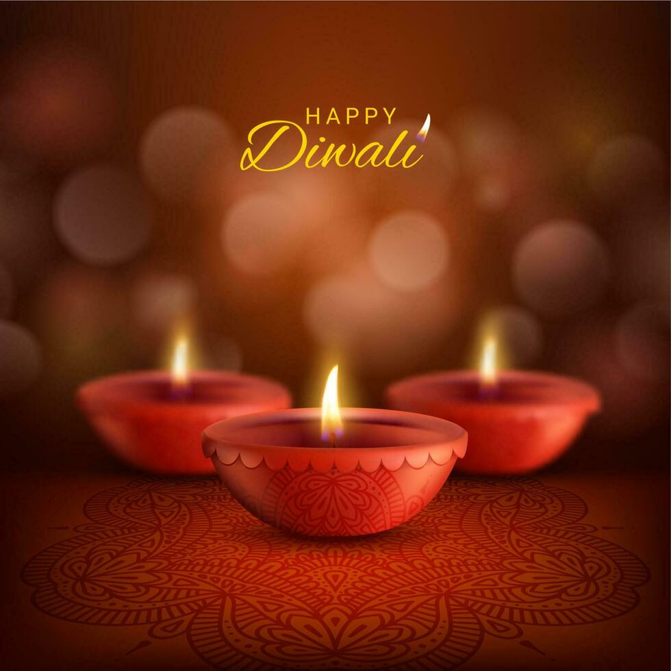 diwali diya les lampes de deepavali Indien hindou fest vecteur