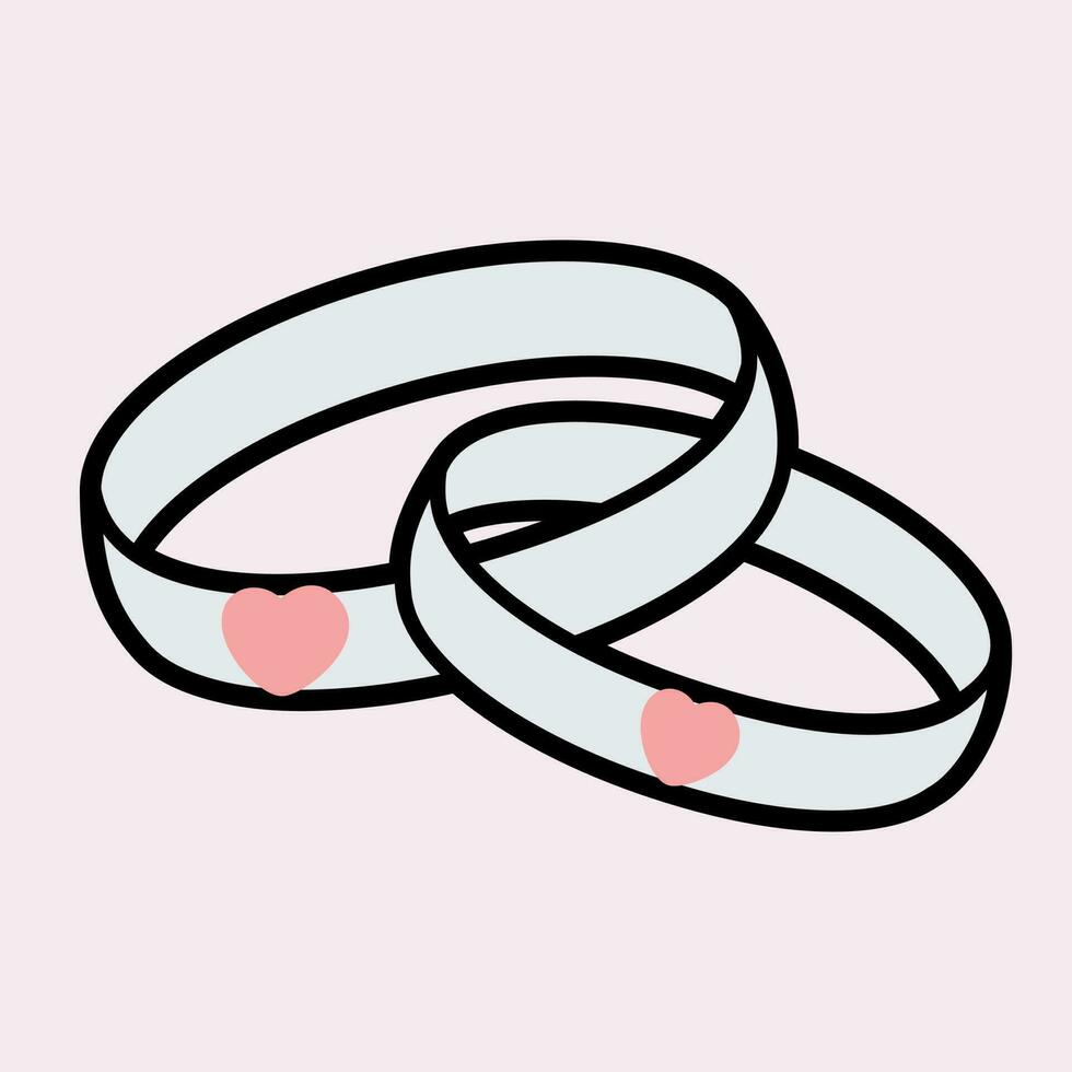 deux anneaux de mariage vecteur