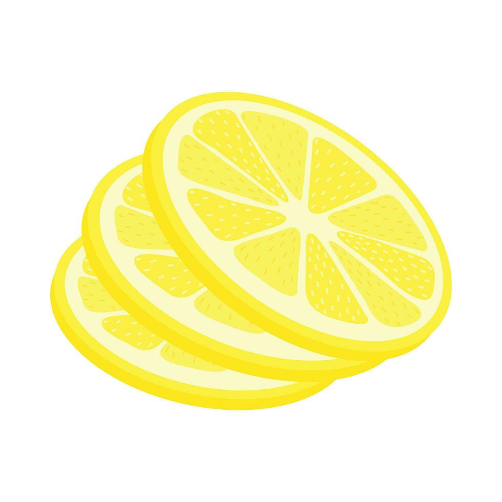 Frais citron illustration isolé dans blanc Contexte. citron tranche dessin animé illustration. vecteur