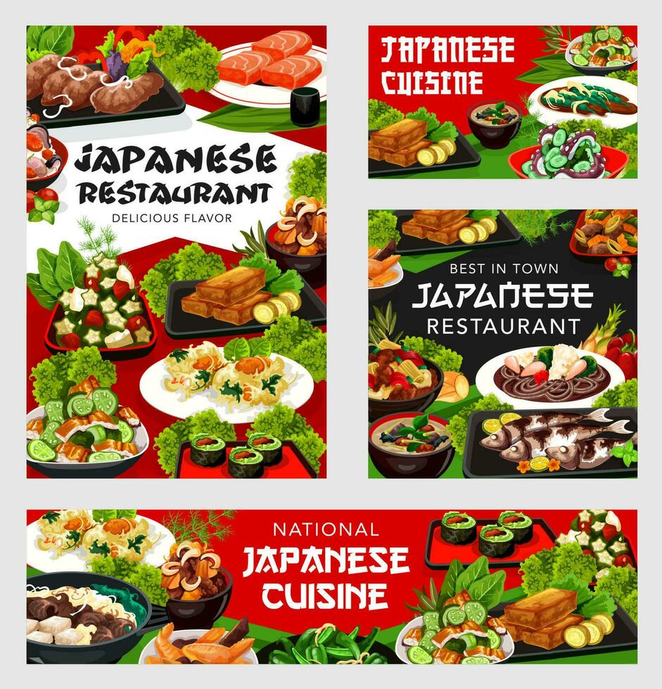 Japonais cuisine vecteur Japon restaurant affiches