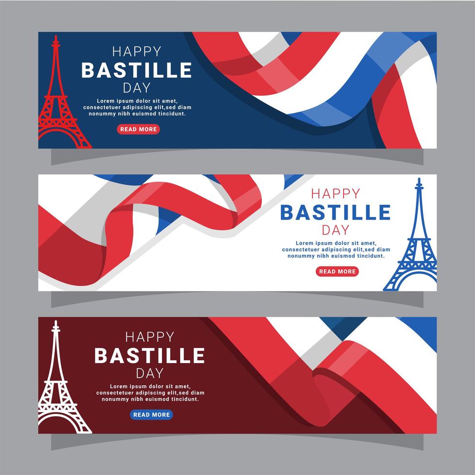 concept de bannière bastille day vecteur