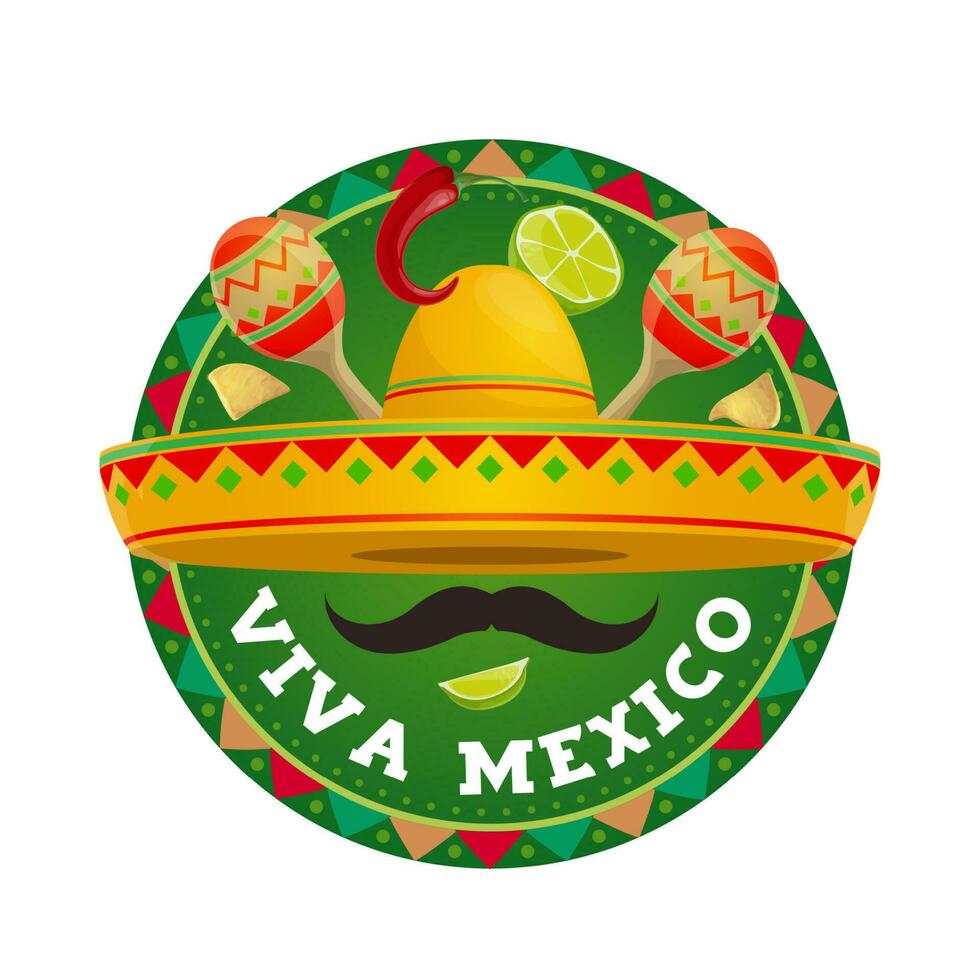 viva Mexique vecteur icône, mexicain culture symboles