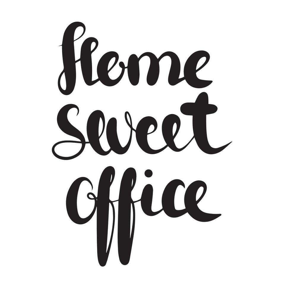 Accueil sucré bureau. main tiré phrases et citations à propos travail, bureau, équipe, motivation, soutien et buts. parfait pour social médias, la toile, typographique conception. vecteur illustration.