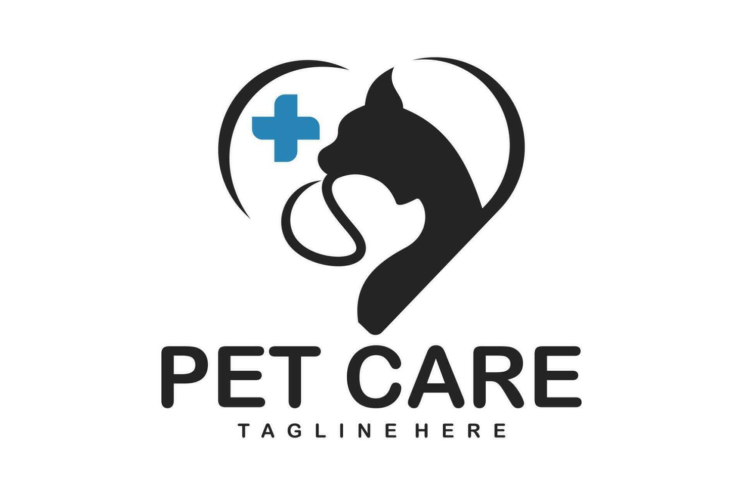 animal de compagnie logo vecteur icône pour animal de compagnie magasin ou animal de compagnie se soucier et vétérinaire chat et chien