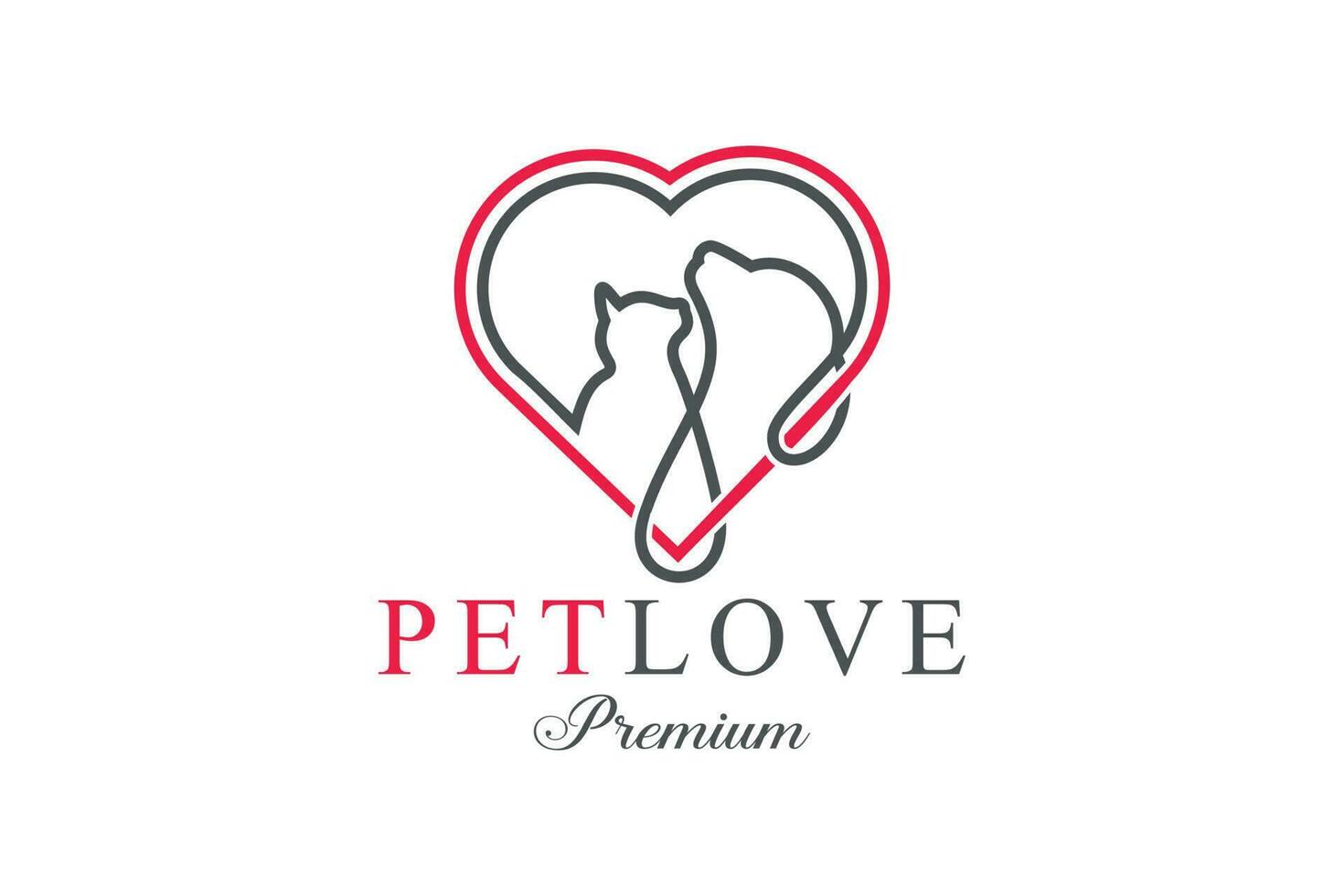 chat l'amour logo.chat logotype. animal de compagnie magasin logo concept. animal de compagnie se soucier logo concept. animal de compagnie vecteur illustration