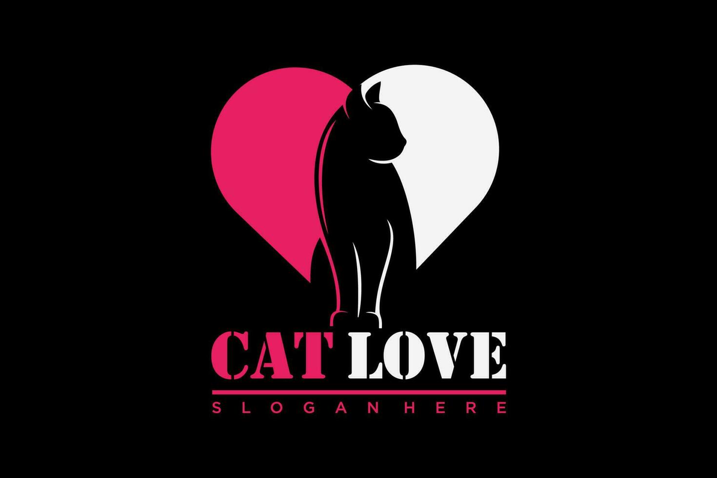 chat l'amour logo.chat logotype. animal de compagnie magasin logo concept. animal de compagnie se soucier logo concept. animal de compagnie vecteur illustration