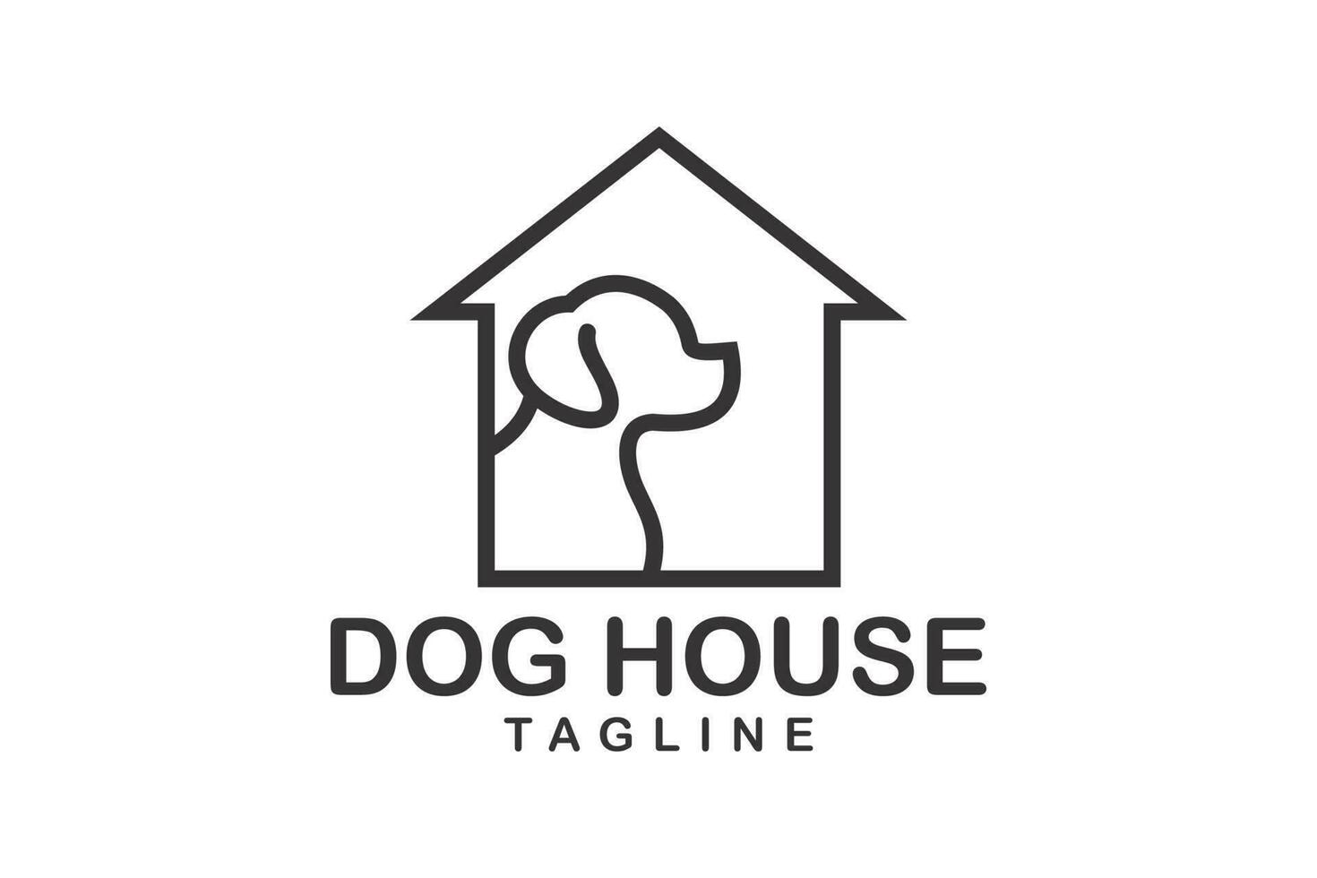 chien animal de compagnie maison Accueil logo vecteur icône illustration